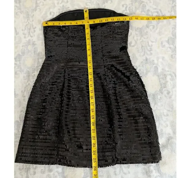 A.L.C. Elsie Strapless Sequin Satin Mini Dress - Black - Picture 12 of 16